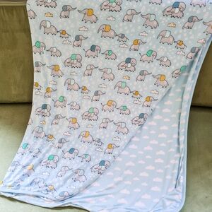 Little Sleepies Bamboo BLUE ELEPHANT SNUGGLES Cloud Blanket